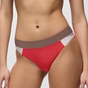 Prana Baja Bound Summer Wave Swim Bottom Women's M Rose Fire Colorblock Sporty